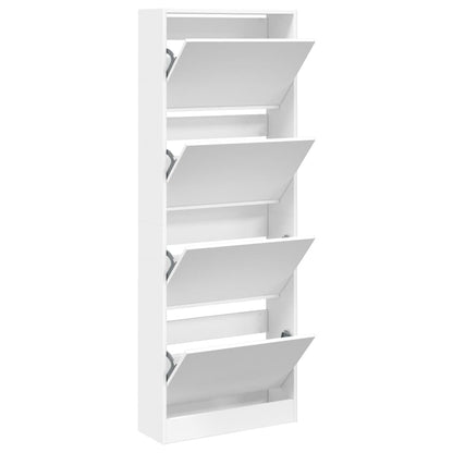 Shoe Cabinet White 23.6"x8.3"x64.4" Engineered Wood