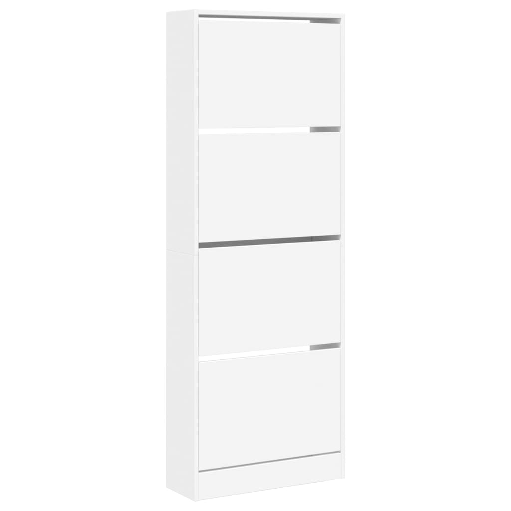 Shoe Cabinet White 23.6"x8.3"x64.4" Engineered Wood