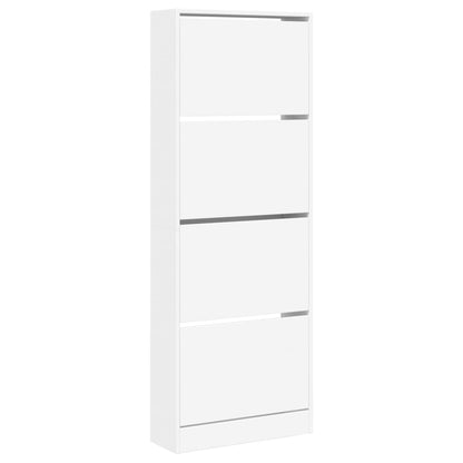 Shoe Cabinet White 23.6"x8.3"x64.4" Engineered Wood