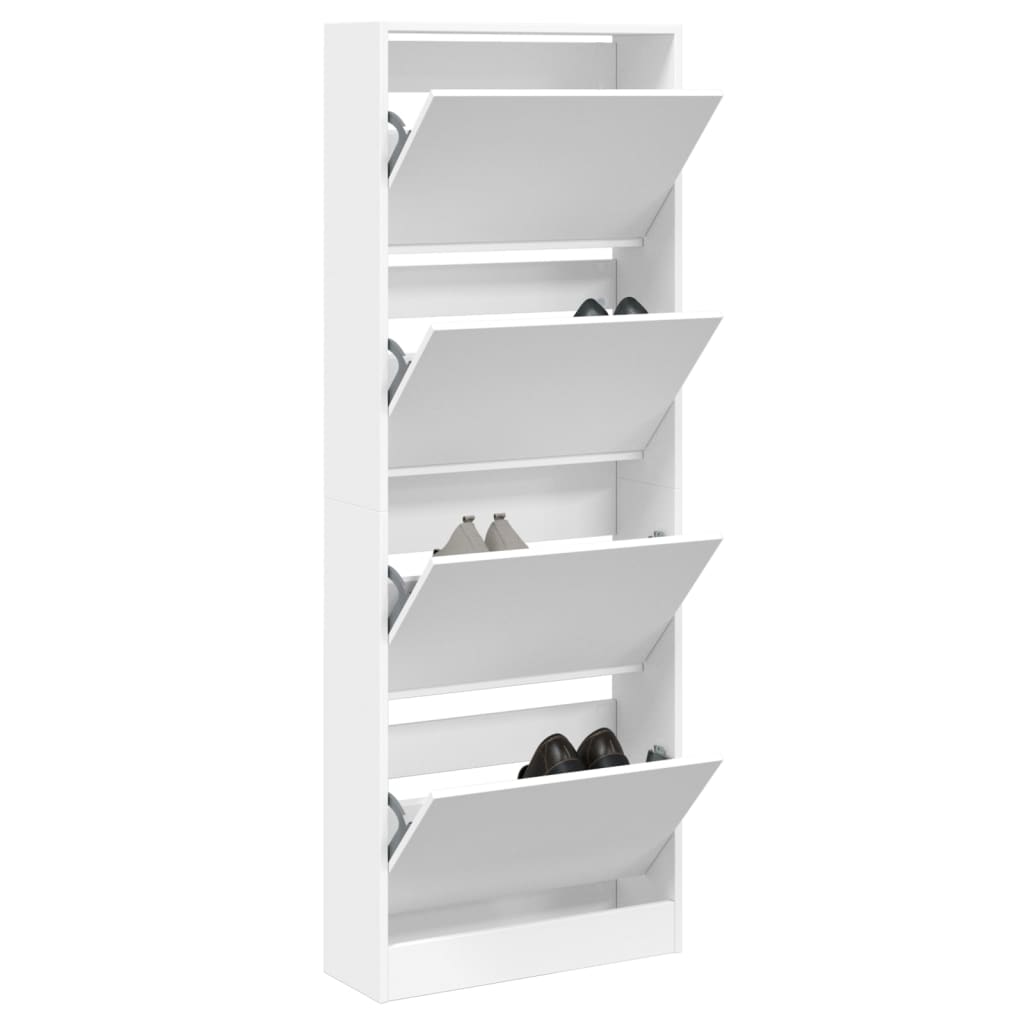 Shoe Cabinet White 23.6"x8.3"x64.4" Engineered Wood