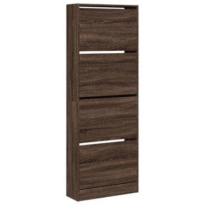 Shoe Cabinet Brown Oak 23.6"x8.3"x64.4" Engineered Wood