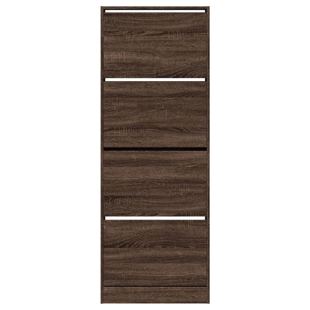 Shoe Cabinet Brown Oak 23.6"x8.3"x64.4" Engineered Wood