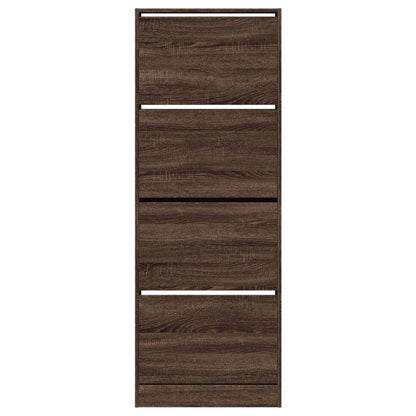 Shoe Cabinet Brown Oak 23.6"x8.3"x64.4" Engineered Wood