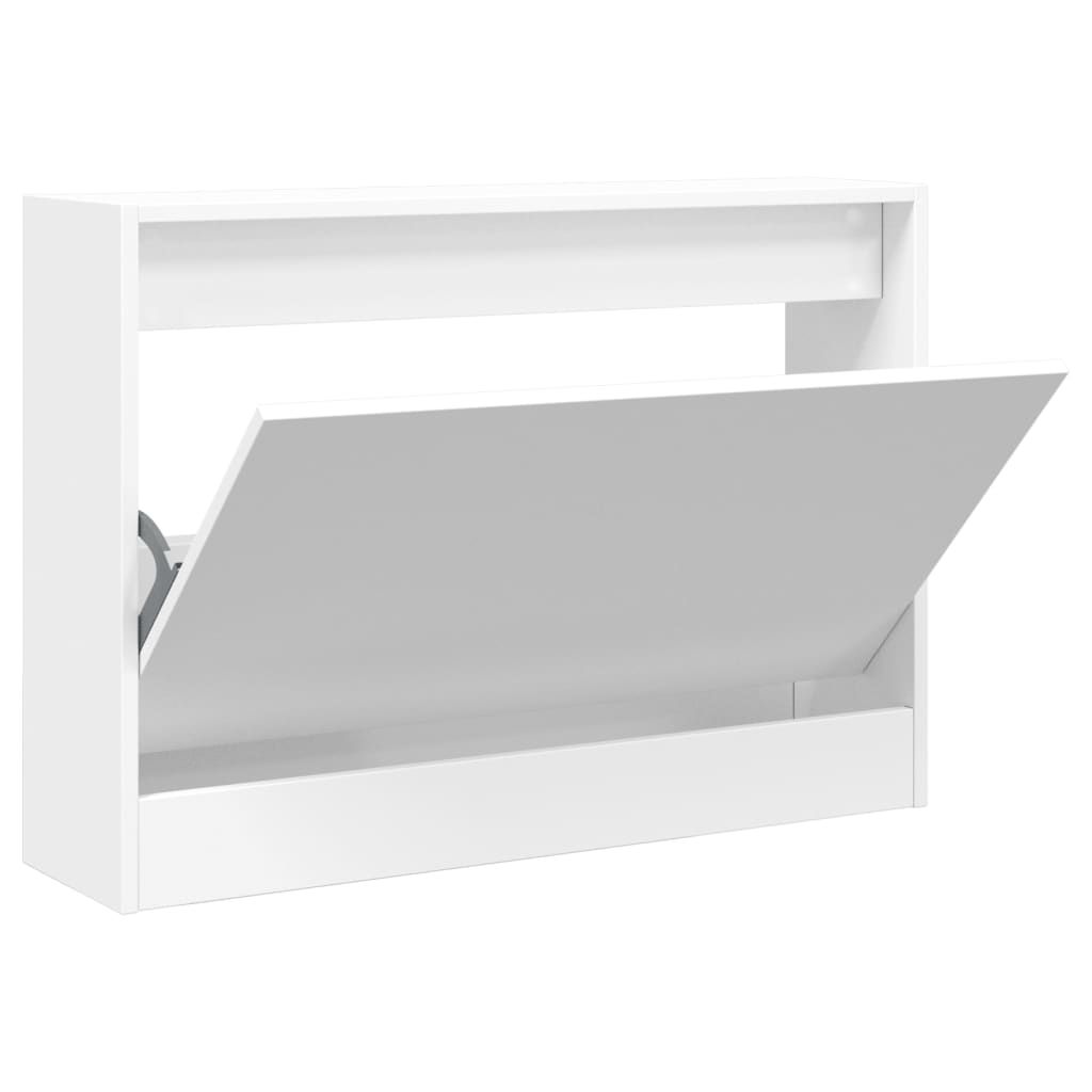 Shoe Cabinet White 31.5"x8.3"x22.4" Engineered Wood