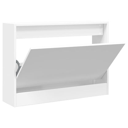 Shoe Cabinet White 31.5"x8.3"x22.4" Engineered Wood