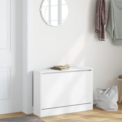 Shoe Cabinet White 31.5"x8.3"x22.4" Engineered Wood
