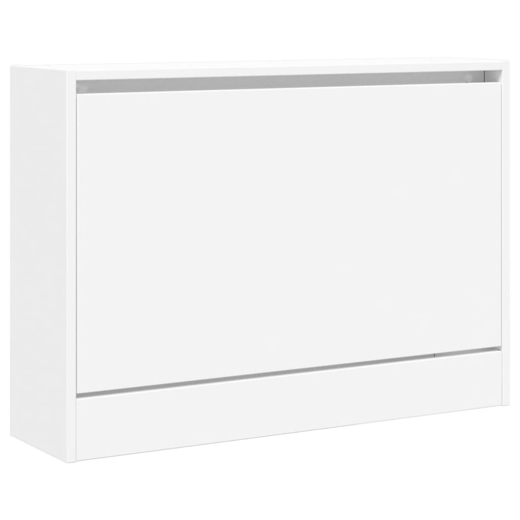 Shoe Cabinet White 31.5"x8.3"x22.4" Engineered Wood