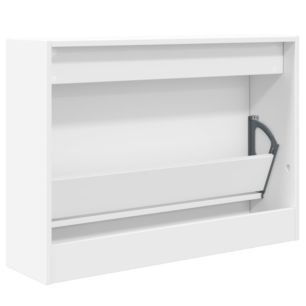 Shoe Cabinet White 31.5"x8.3"x22.4" Engineered Wood