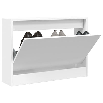 Shoe Cabinet White 31.5"x8.3"x22.4" Engineered Wood