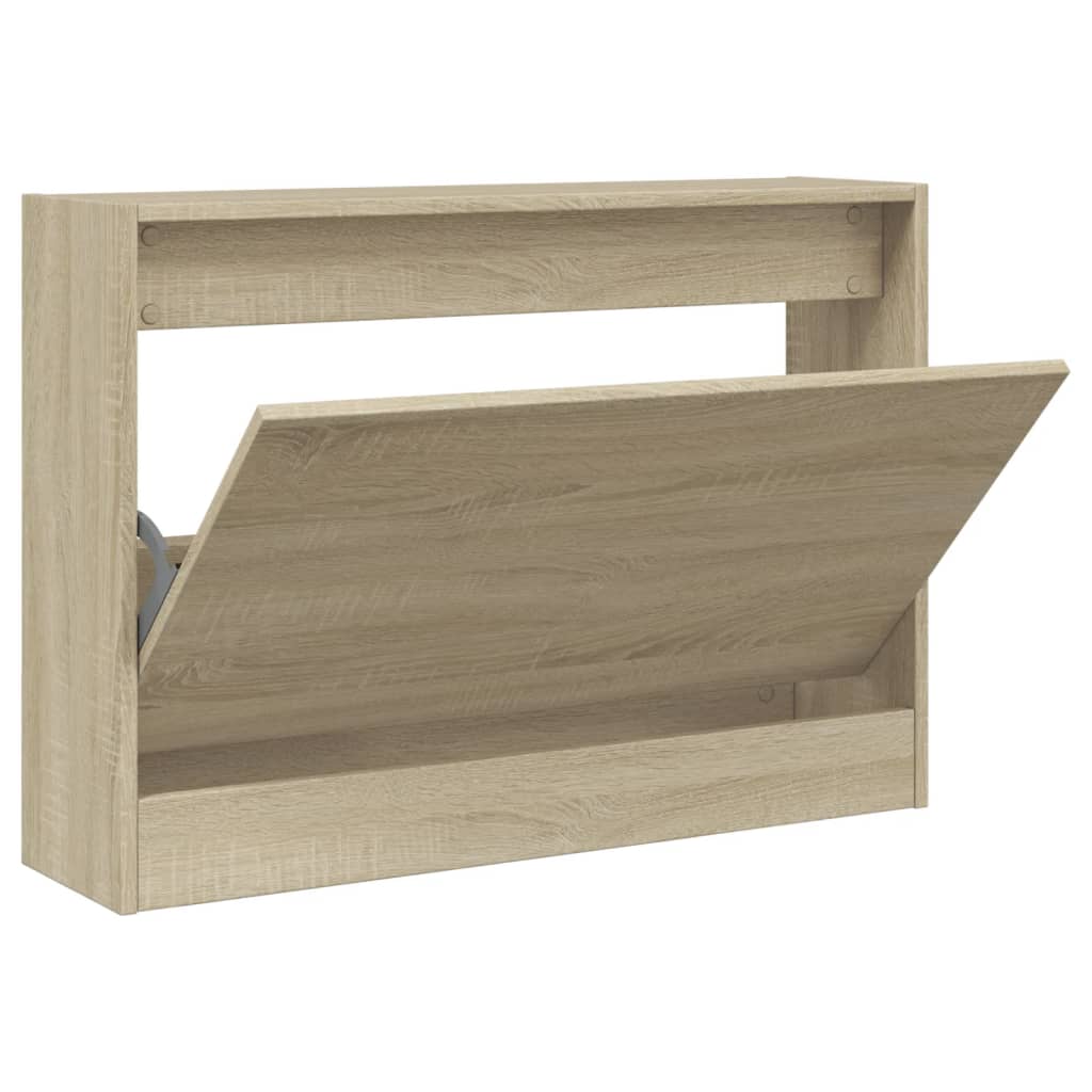 Shoe Cabinet Sonoma Oak 31.5"x8.3"x22.4" Engineered Wood