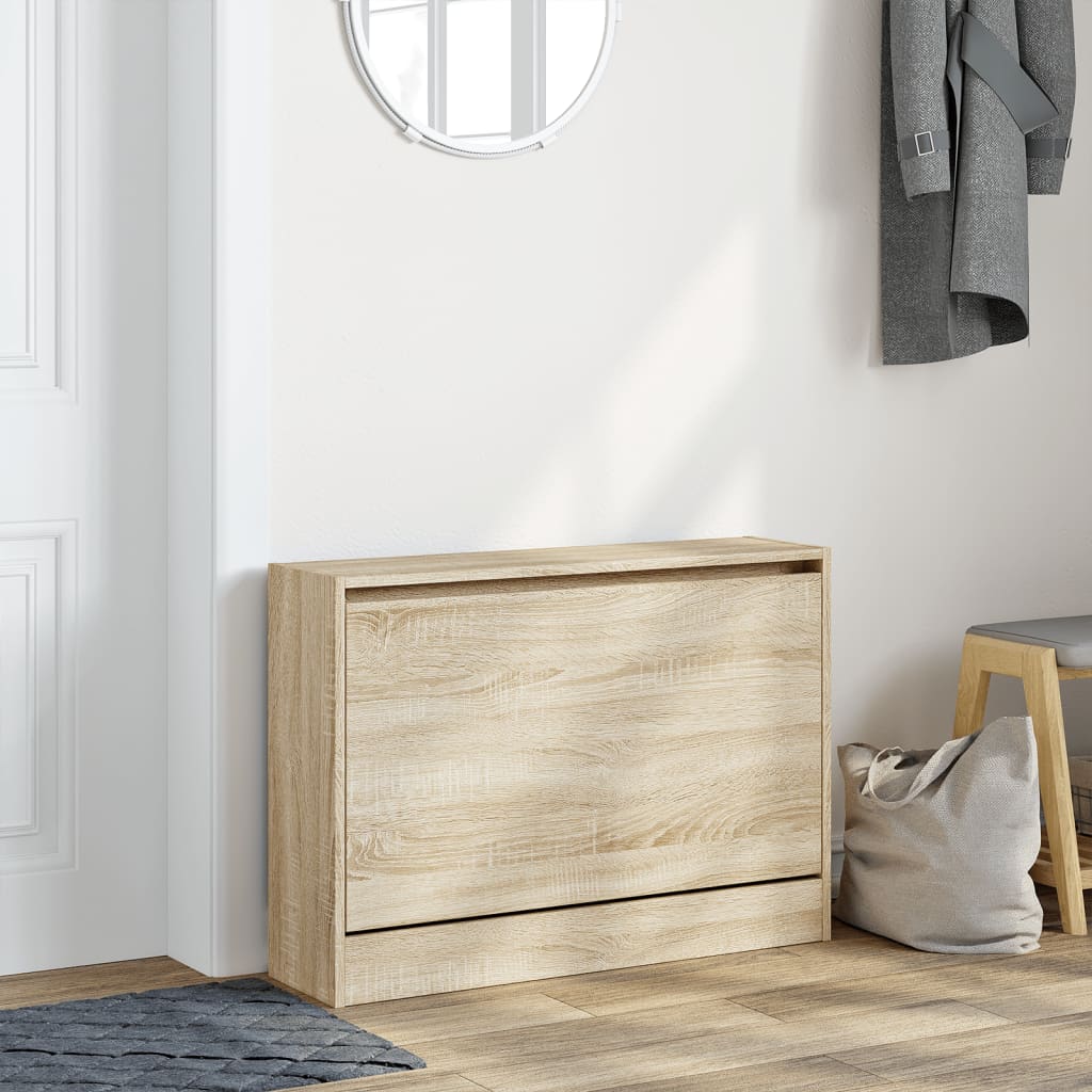 Shoe Cabinet Sonoma Oak 31.5"x8.3"x22.4" Engineered Wood