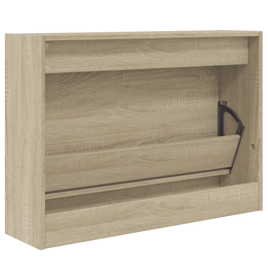 Shoe Cabinet Sonoma Oak 31.5"x8.3"x22.4" Engineered Wood