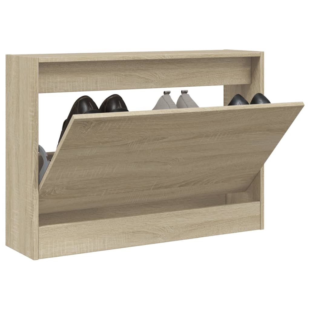 Shoe Cabinet Sonoma Oak 31.5"x8.3"x22.4" Engineered Wood