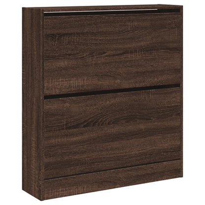 Shoe Cabinet Brown Oak 31.5"x8.3"x34.4" Engineered Wood