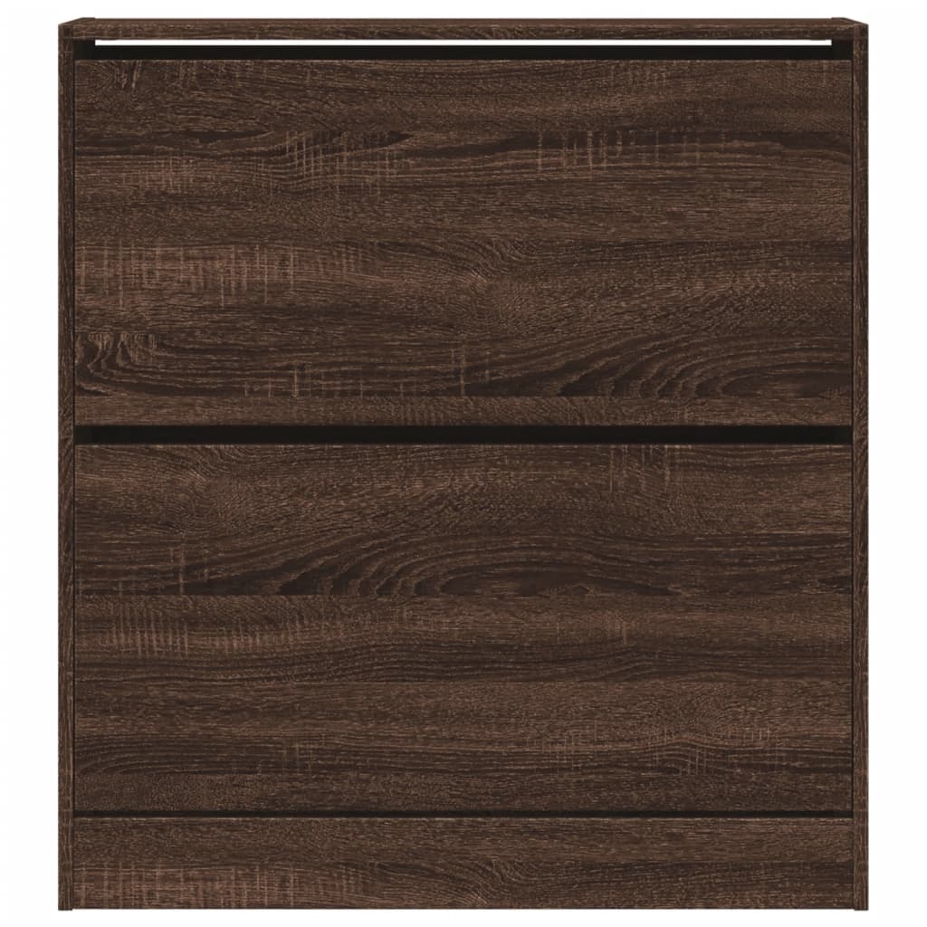 Shoe Cabinet Brown Oak 31.5"x8.3"x34.4" Engineered Wood