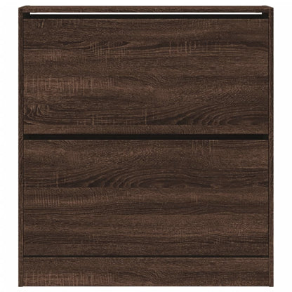 Shoe Cabinet Brown Oak 31.5"x8.3"x34.4" Engineered Wood