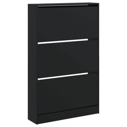 Shoe Cabinet Black 31.5"x8.3"x49.4" Engineered Wood