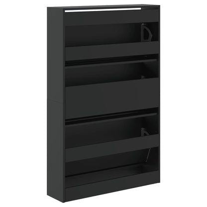 Shoe Cabinet Black 31.5"x8.3"x49.4" Engineered Wood