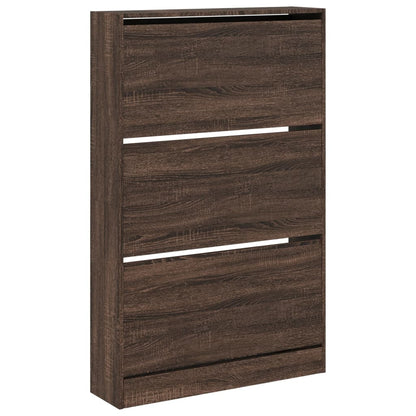 Shoe Cabinet Brown Oak 31.5"x8.3"x49.4" Engineered Wood