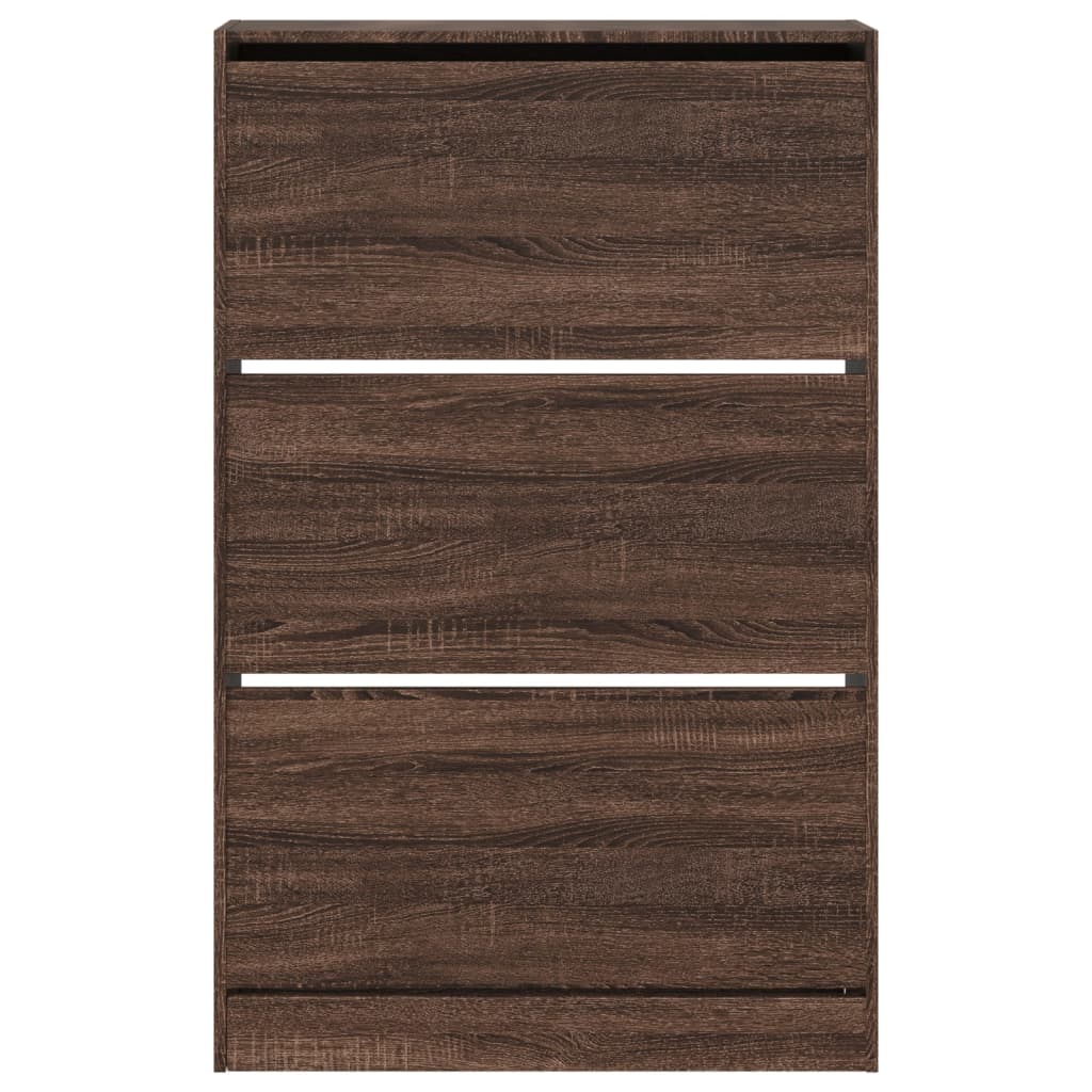 Shoe Cabinet Brown Oak 31.5"x8.3"x49.4" Engineered Wood