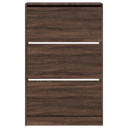 Shoe Cabinet Brown Oak 31.5"x8.3"x49.4" Engineered Wood