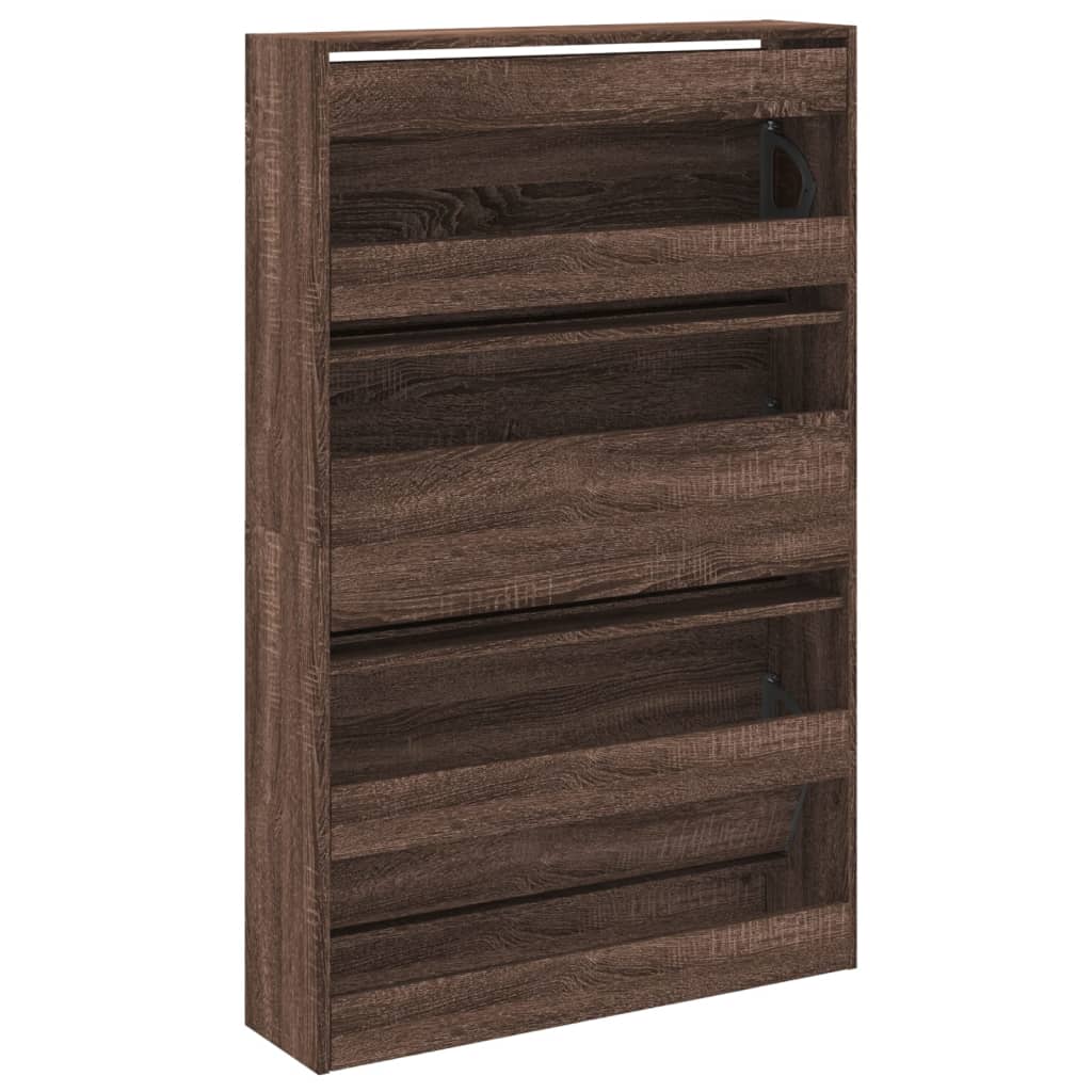 Shoe Cabinet Brown Oak 31.5"x8.3"x49.4" Engineered Wood