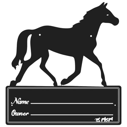 Stable Nameplate Black Steel 9.8 x 10.4 in Decorative Inlays