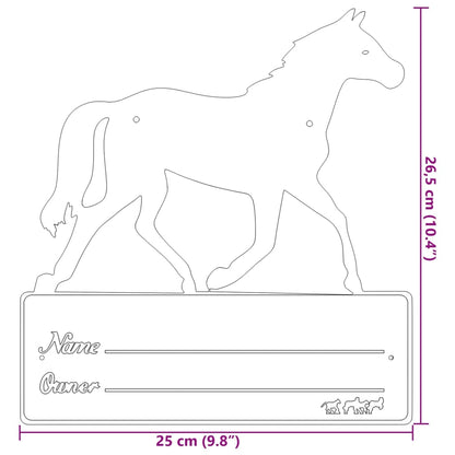 Stable Nameplate Black Steel 9.8 x 10.4 in Decorative Inlays
