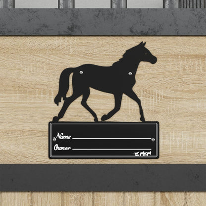 Stable Nameplate Black Steel 9.8 x 10.4 in Decorative Inlays