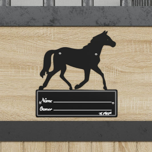 Stable Nameplate Black Steel 9.8 x 10.4 in Decorative Inlays