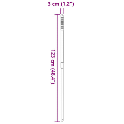 Pitchfork Handle Silver Steel, PP (Rubber) Adjustable