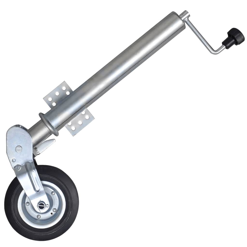 Trailer Jack Wheel 2.4" with 2 Support Tubes and 2 Split Clamps