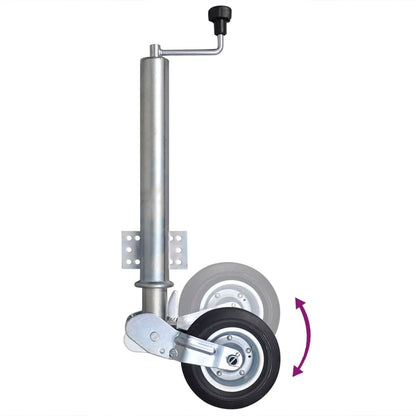Trailer Jack Wheel 2.4" with 2 Support Tubes and 2 Split Clamps