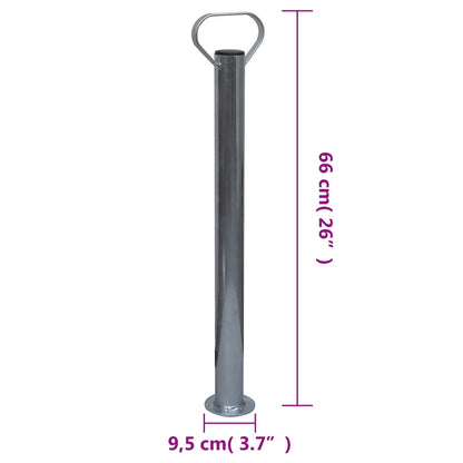 Trailer Jack Wheel 2.4" with 2 Support Tubes and 2 Split Clamps