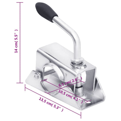 Trailer Jack Wheel 2.4" with 2 Support Tubes and 2 Split Clamps