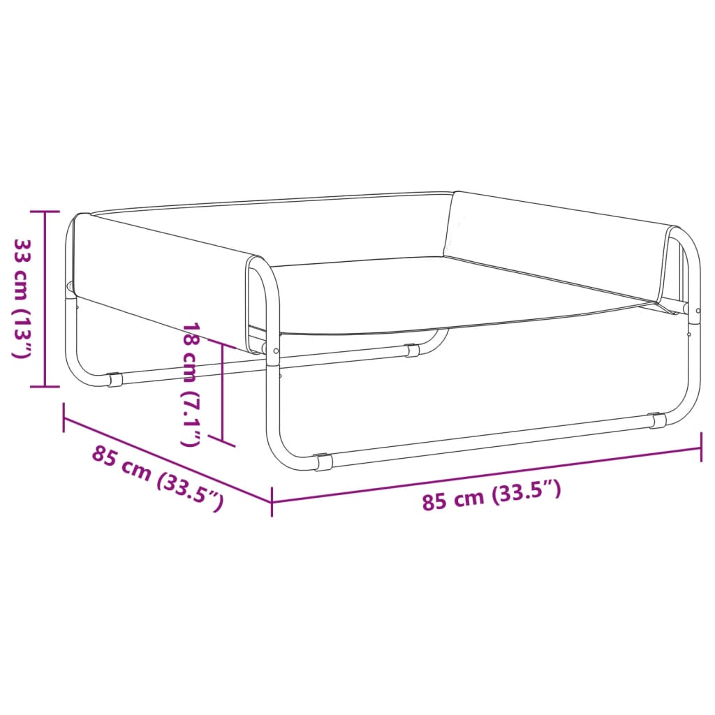 Elevated Dog Bed Anthracite 600D Oxford fabric, powder-coated steel