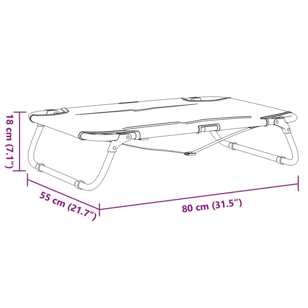 Dog Bed Anthracite 600D Oxford fabric and powder-coated steel