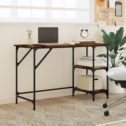 Desk Smoked Oak 47.2"x19.7"x29.5" Metal and Engineered Wood
