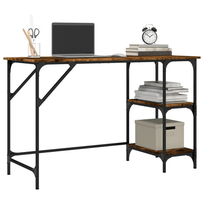 Desk Smoked Oak 47.2"x19.7"x29.5" Metal and Engineered Wood