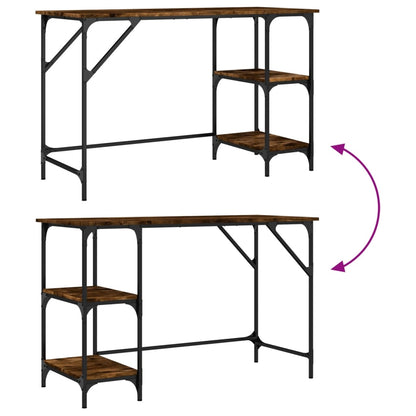 Desk Smoked Oak 47.2"x19.7"x29.5" Metal and Engineered Wood
