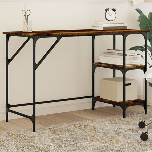 Desk Smoked Oak 47.2"x19.7"x29.5" Metal and Engineered Wood