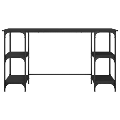 Desk Black 55.1"x19.7"x29.5" Metal and Engineered Wood