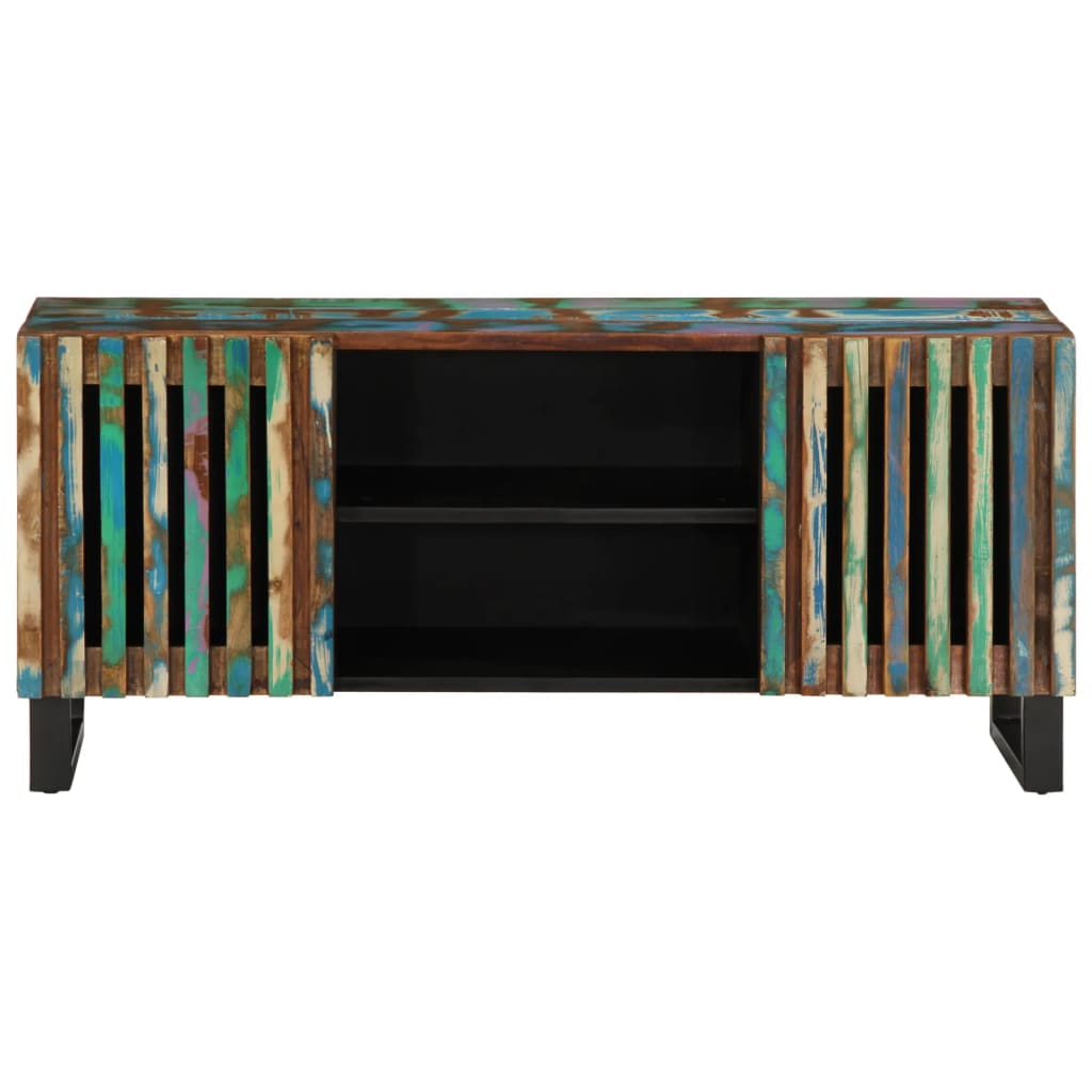 TV Cabinet Reclaimed Natural Wood Finish Solid Acacia Wood Medium