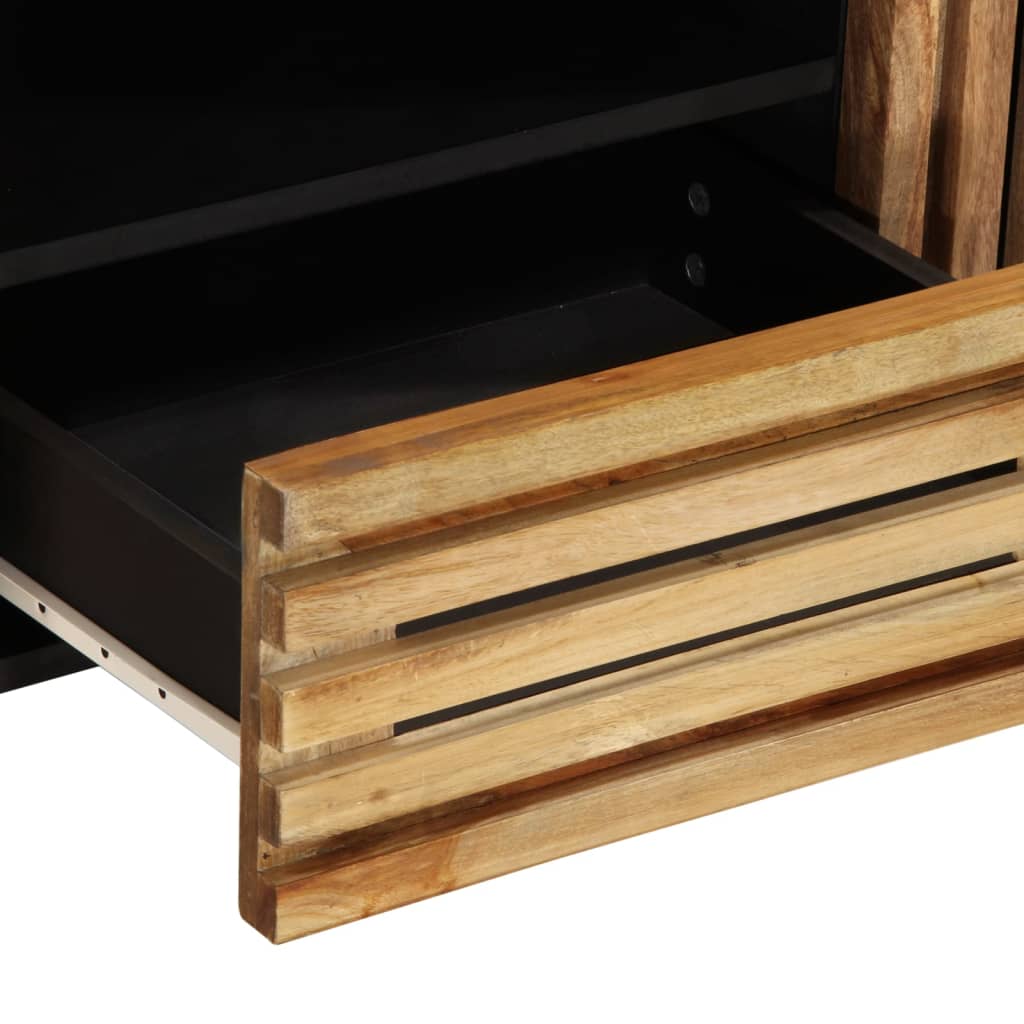 TV Cabinet Natural Mango Solid Rough Mango Wood, Steel Medium