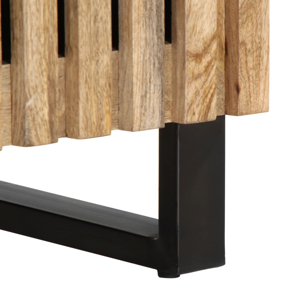 TV Cabinet Natural Mango Solid Rough Mango Wood, Steel Medium