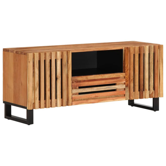 TV Cabinet Wooden and black steel Solid acacia wood, steel