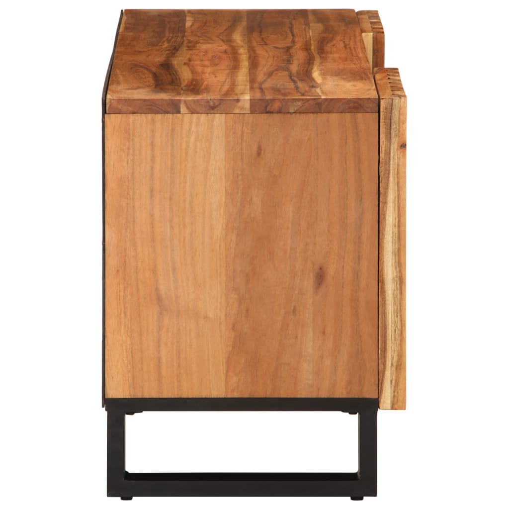 TV Cabinet Wooden and black steel Solid acacia wood, steel