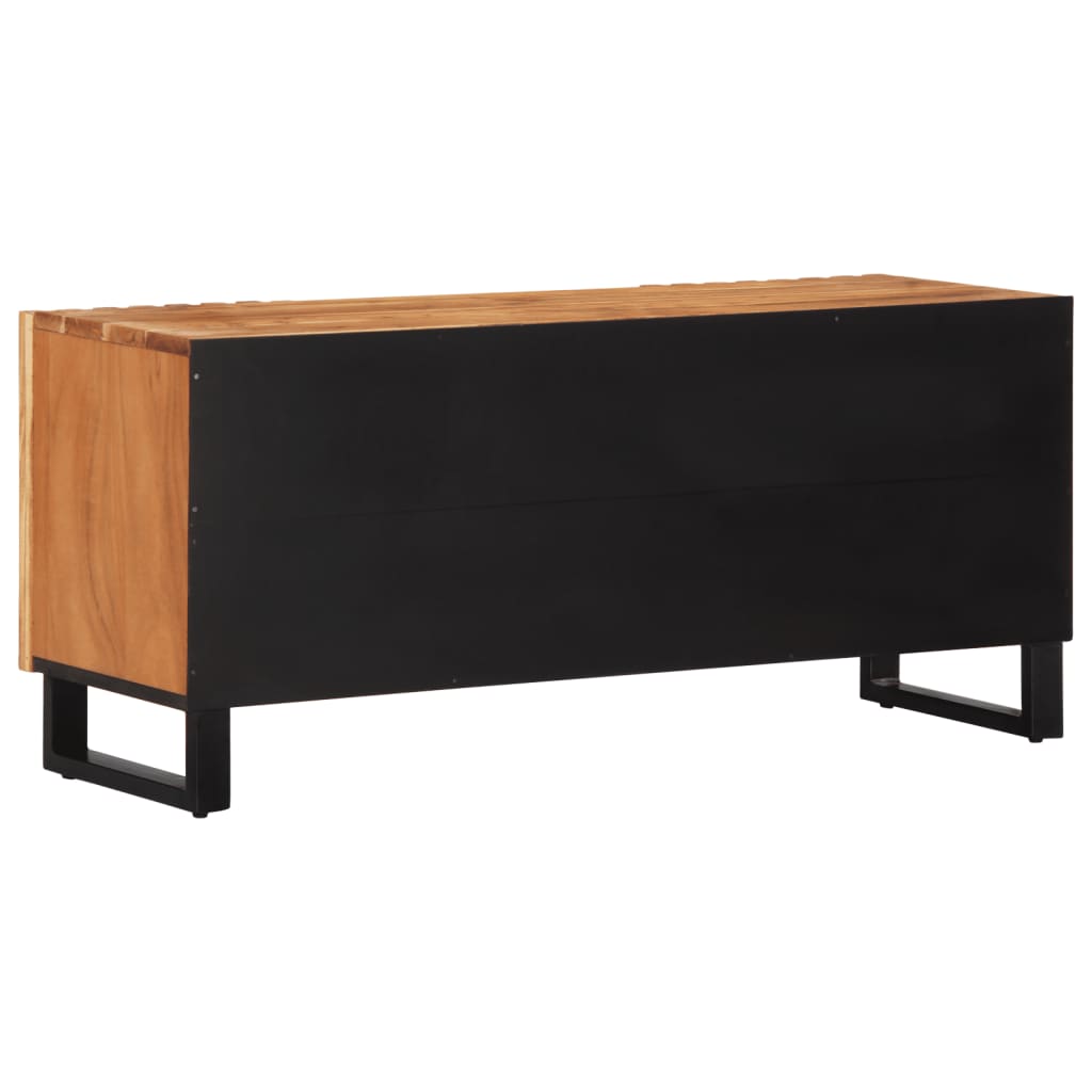 TV Cabinet Wooden and black steel Solid acacia wood, steel