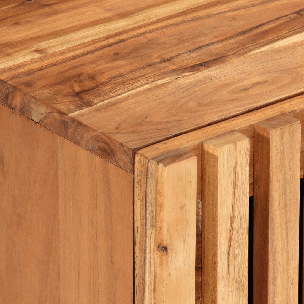 TV Cabinet Wooden and black steel Solid acacia wood, steel