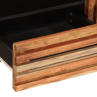 TV Cabinet Wooden and black steel Solid acacia wood, steel